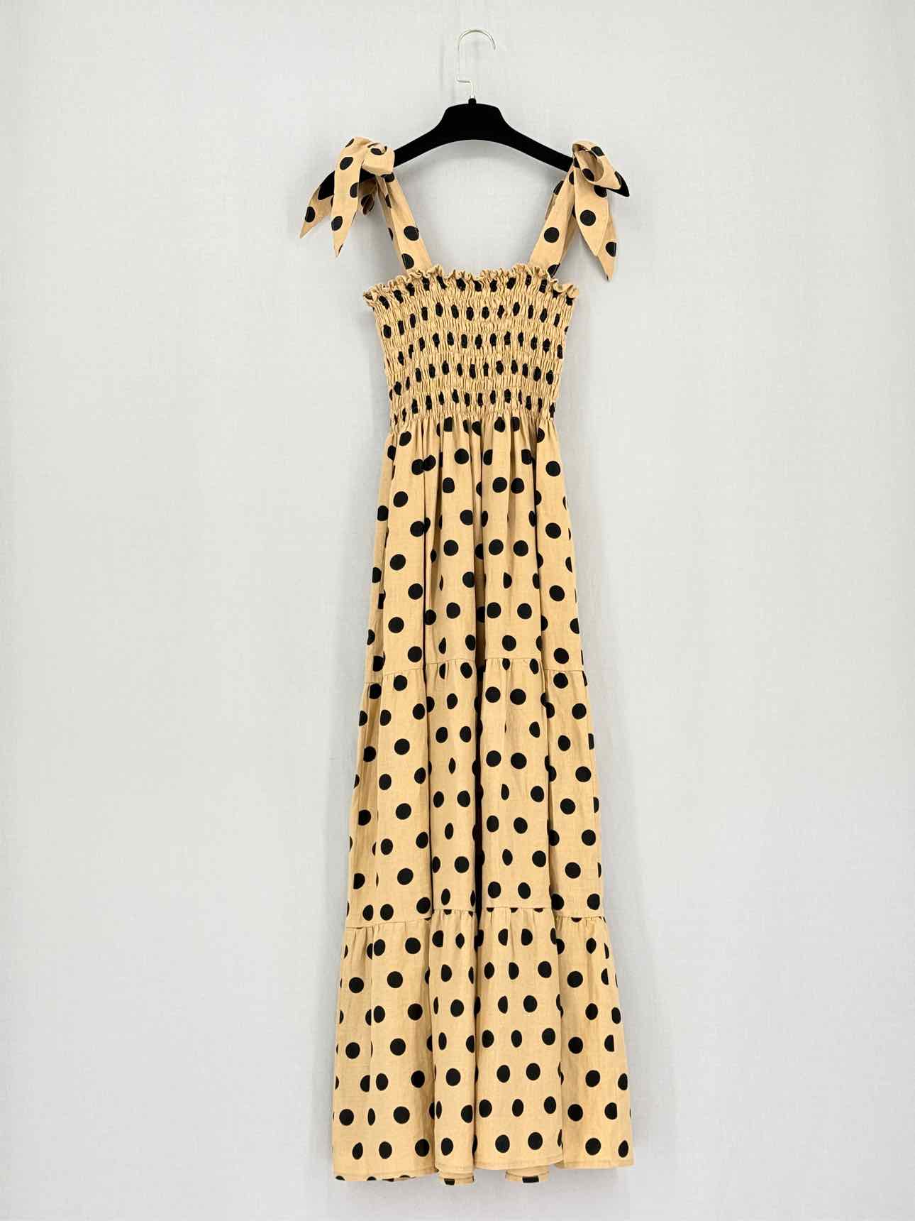 FAITHFULL THE BRAND Tan & Black Size US 8 Midi Dress