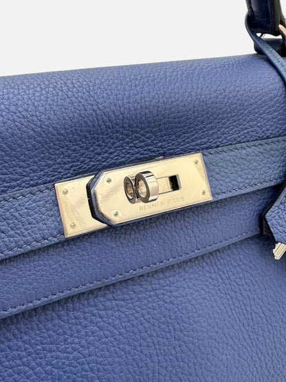 HERMES Kelly Bleu Brighton Versco Evercolor Top Handle