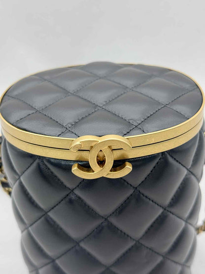 CHANEL Crown Box Black Quilted Vanity Case