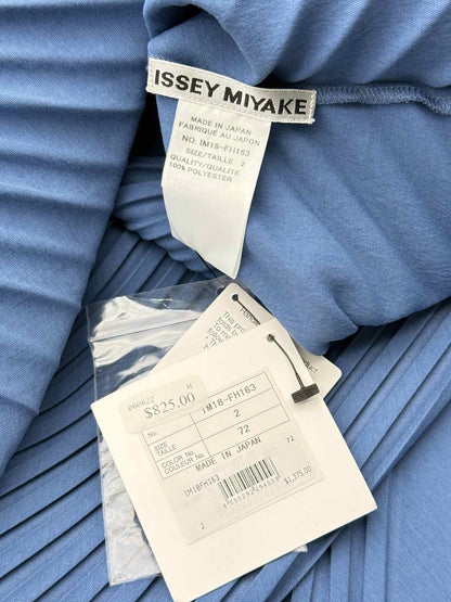 ISSEY MIYAKE Slant Pleats Blue Size Medium Midi Dress