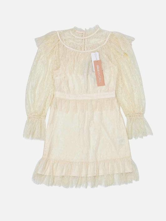 ALICE MCCALL Lace Beige Size US 2 Short Dress