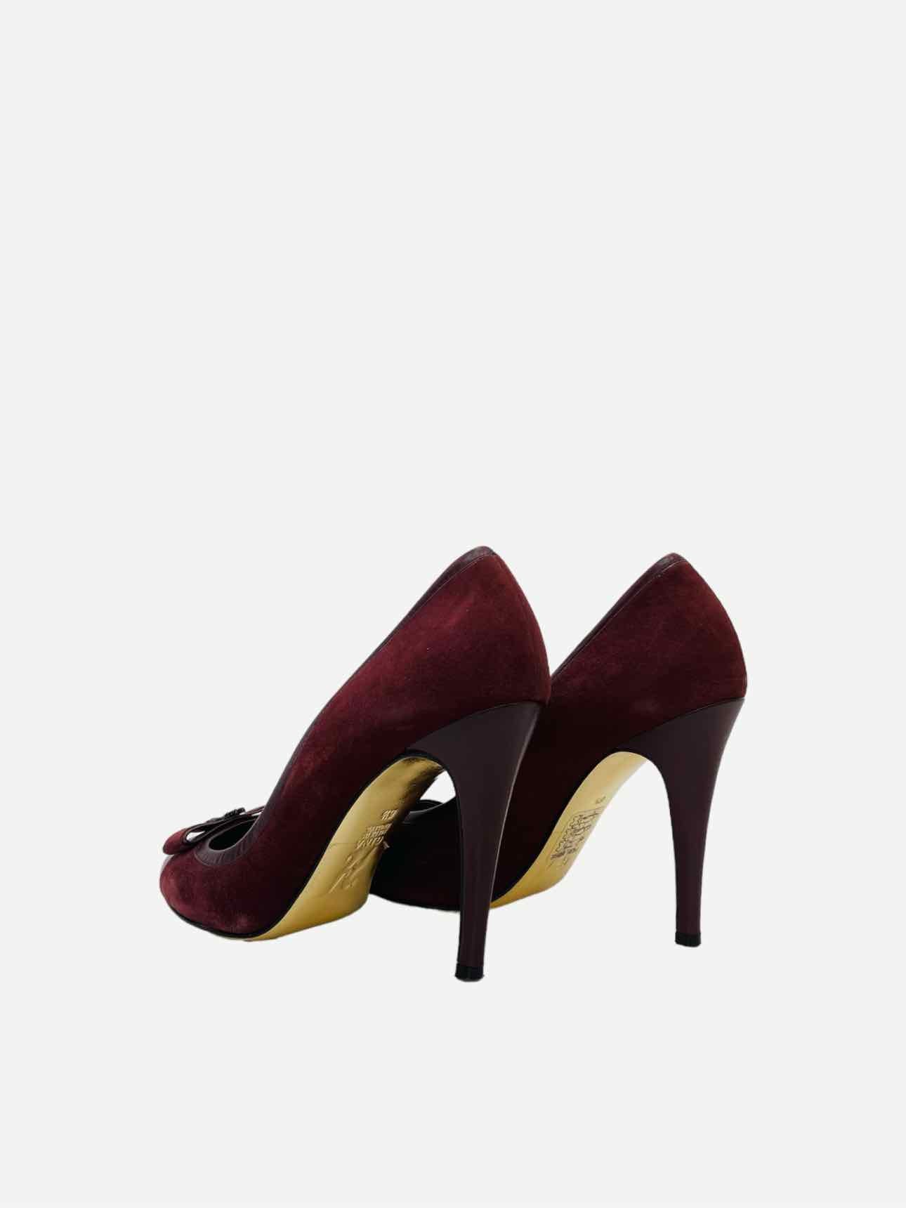 GINA Bow Burgundy Pumps 39.5