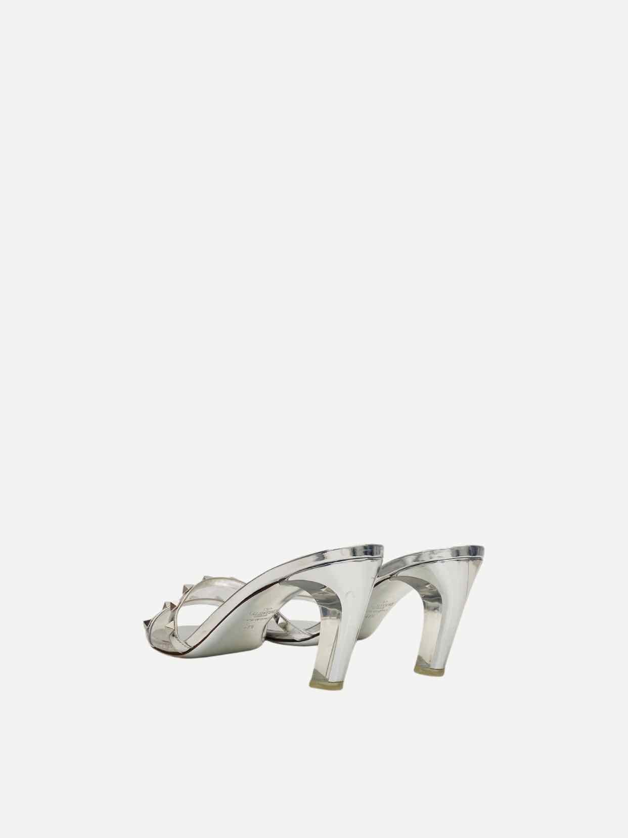 VALENTINO GARAVANI Rockstud Silver Size EU 41.5 Mules