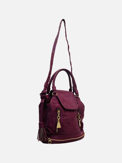 SEE BY CHLOE Zip Detail Burgundy Top Handle