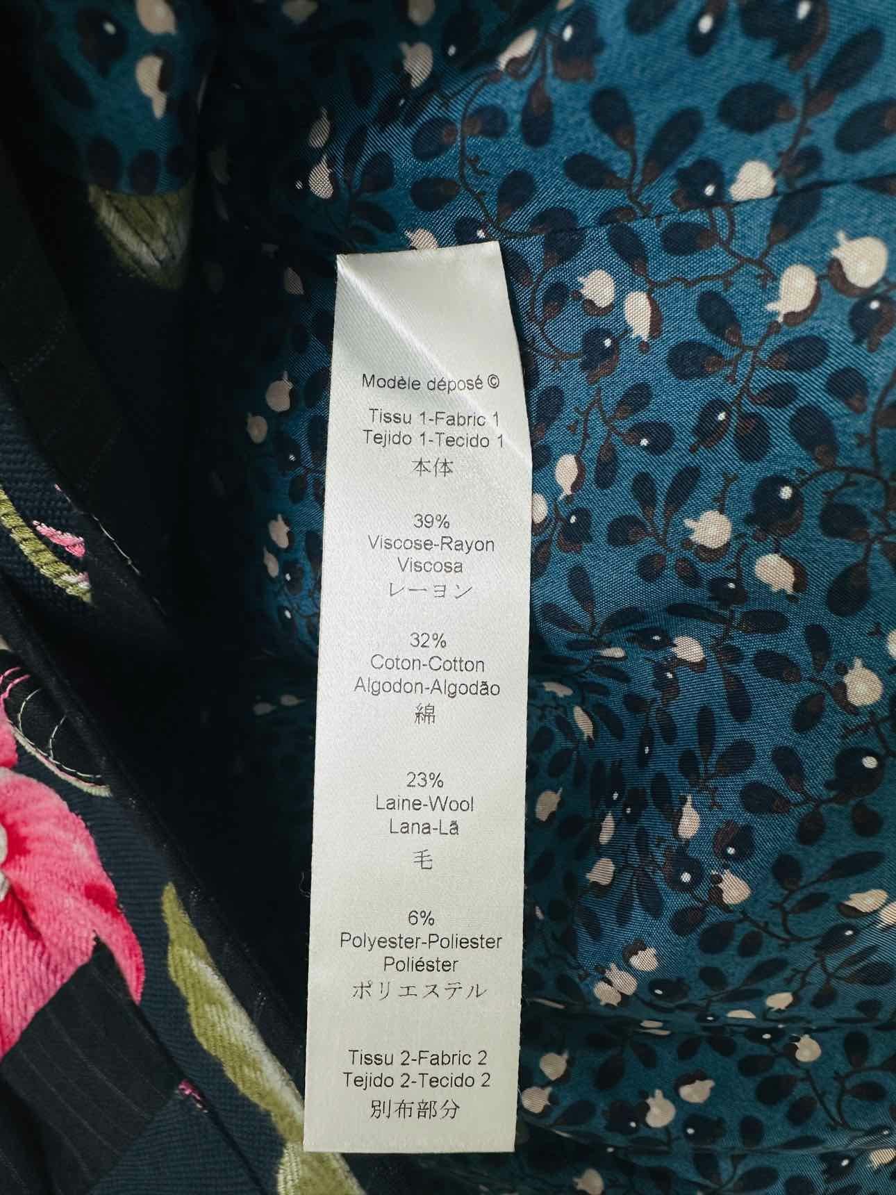 KENZO Navy Blue Multicolor Floral Size US 8 Jacket