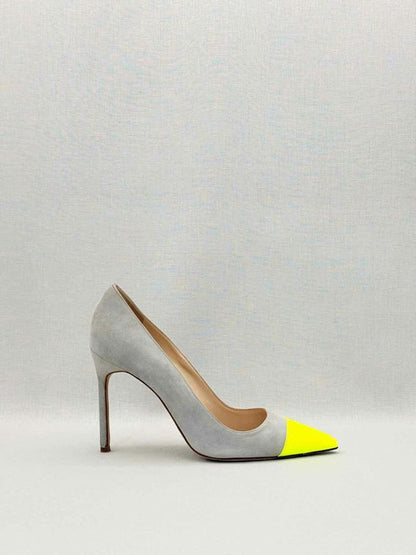 MANOLO BLAHNIK Bipunta Grey & Yellow Size EU 38.5 Pumps