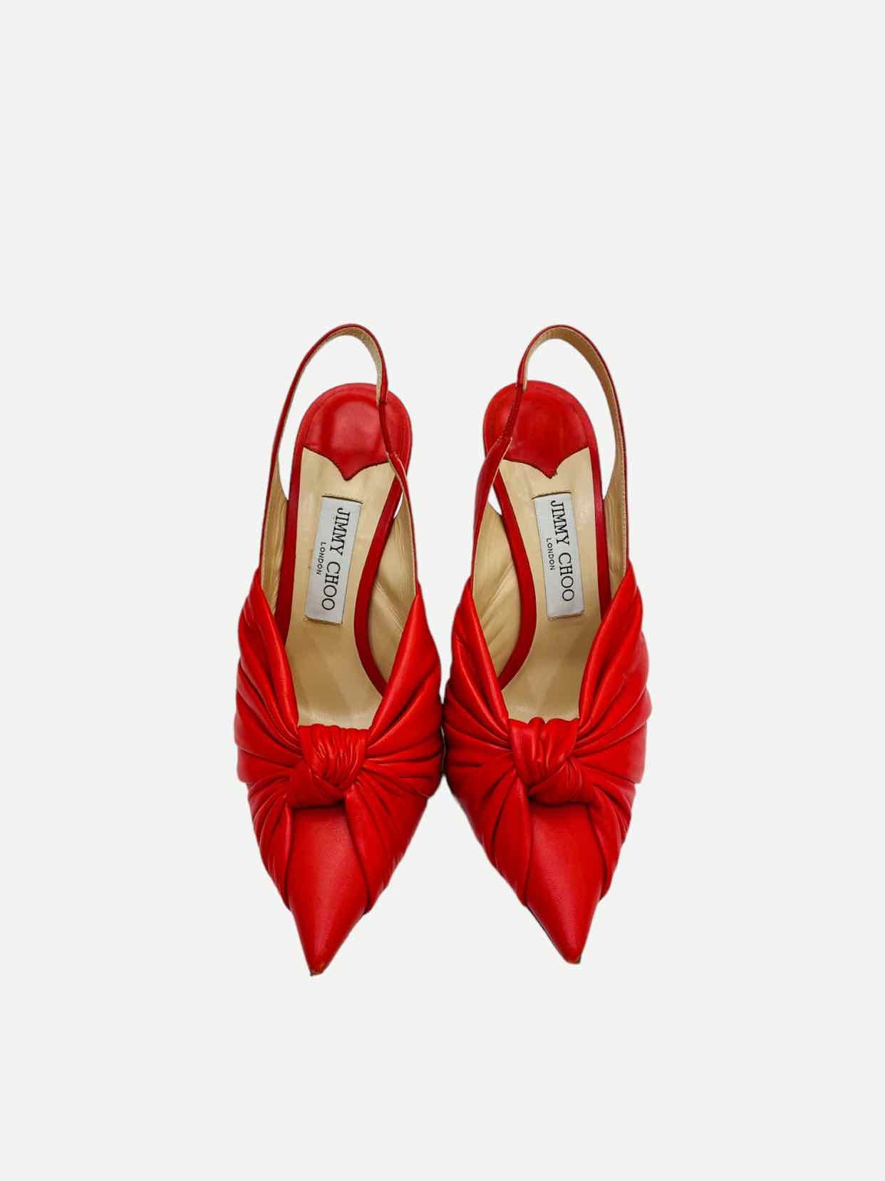 JIMMY CHOO Red Heeled Sandals 39.5