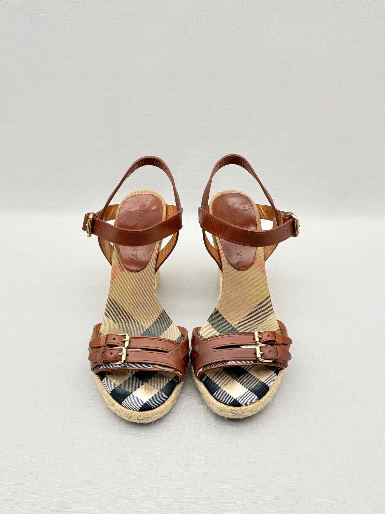 BURBERRY Brow Tan Check Size EU 39 Wedges