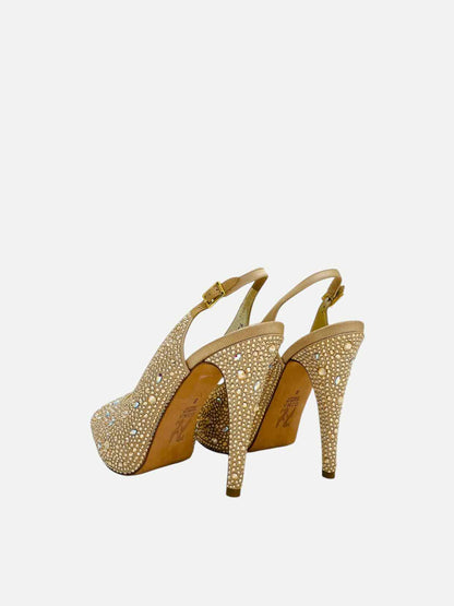 GINA Platform Gold Slingbacks 39