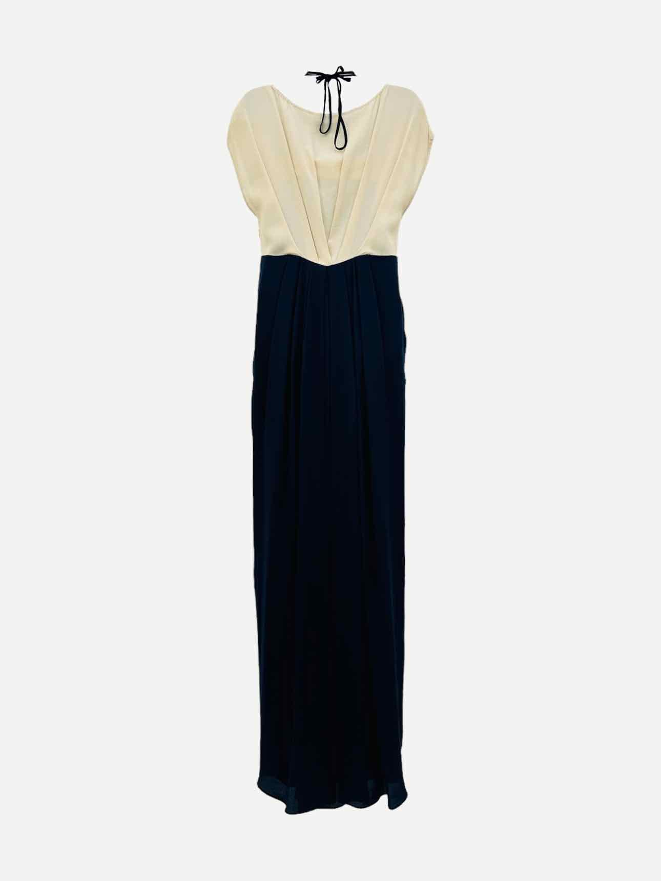 PHILLIP LIM Maxi Beige & Black Embellished Long Dress