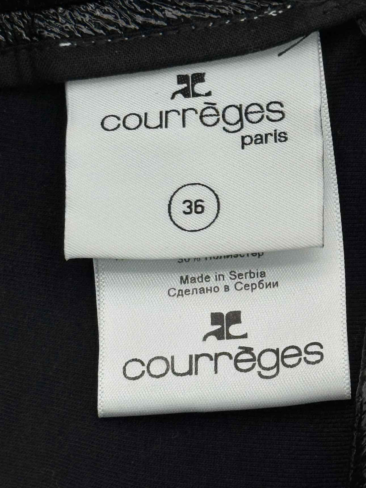 COURREGES Vinyl Knit Black Size US 4 Midi Dress