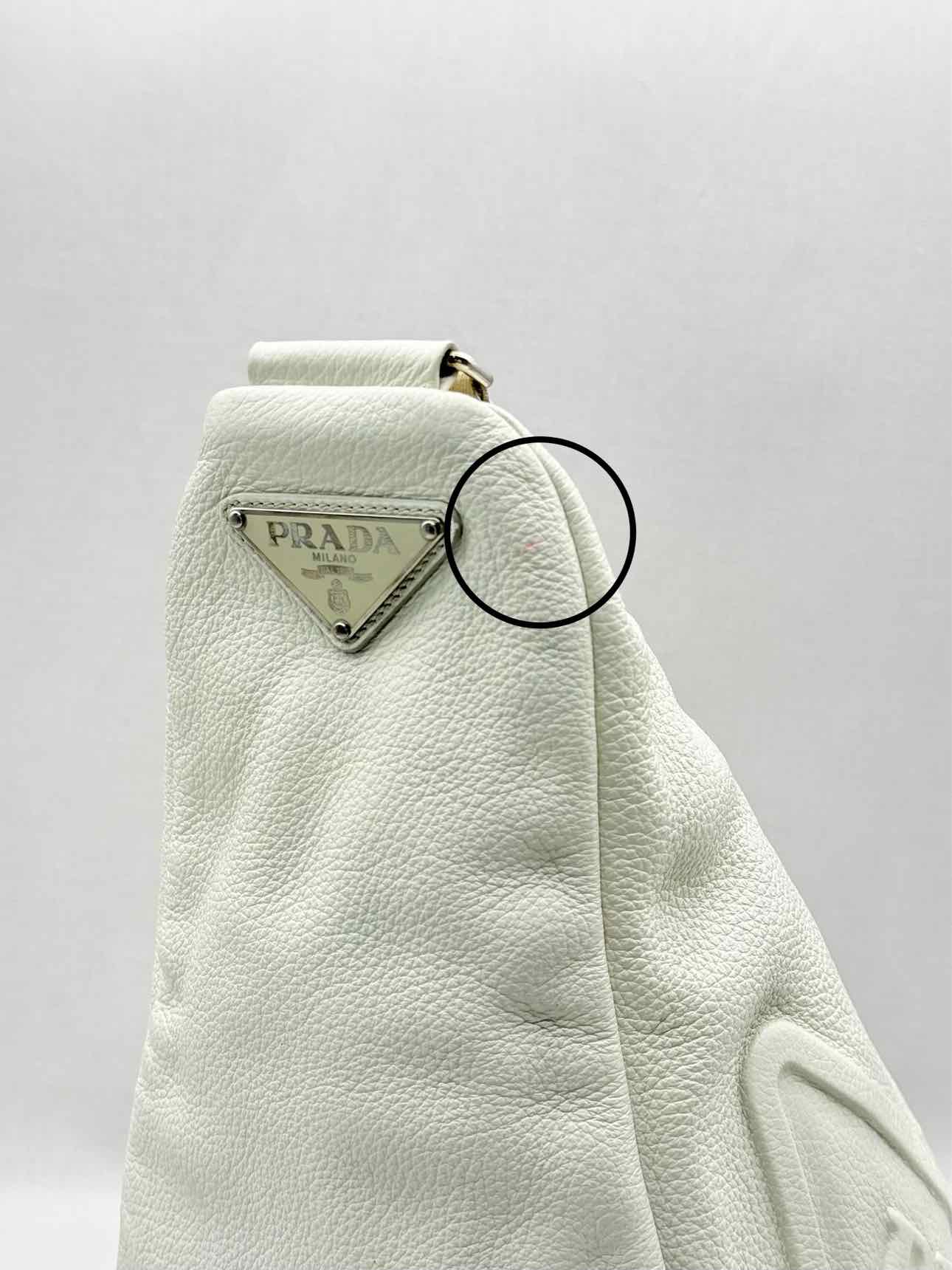 PRADA Triangle Off-white Shoulder Bag