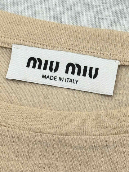 MIU MIU Beige Logo Size Small T-shirt