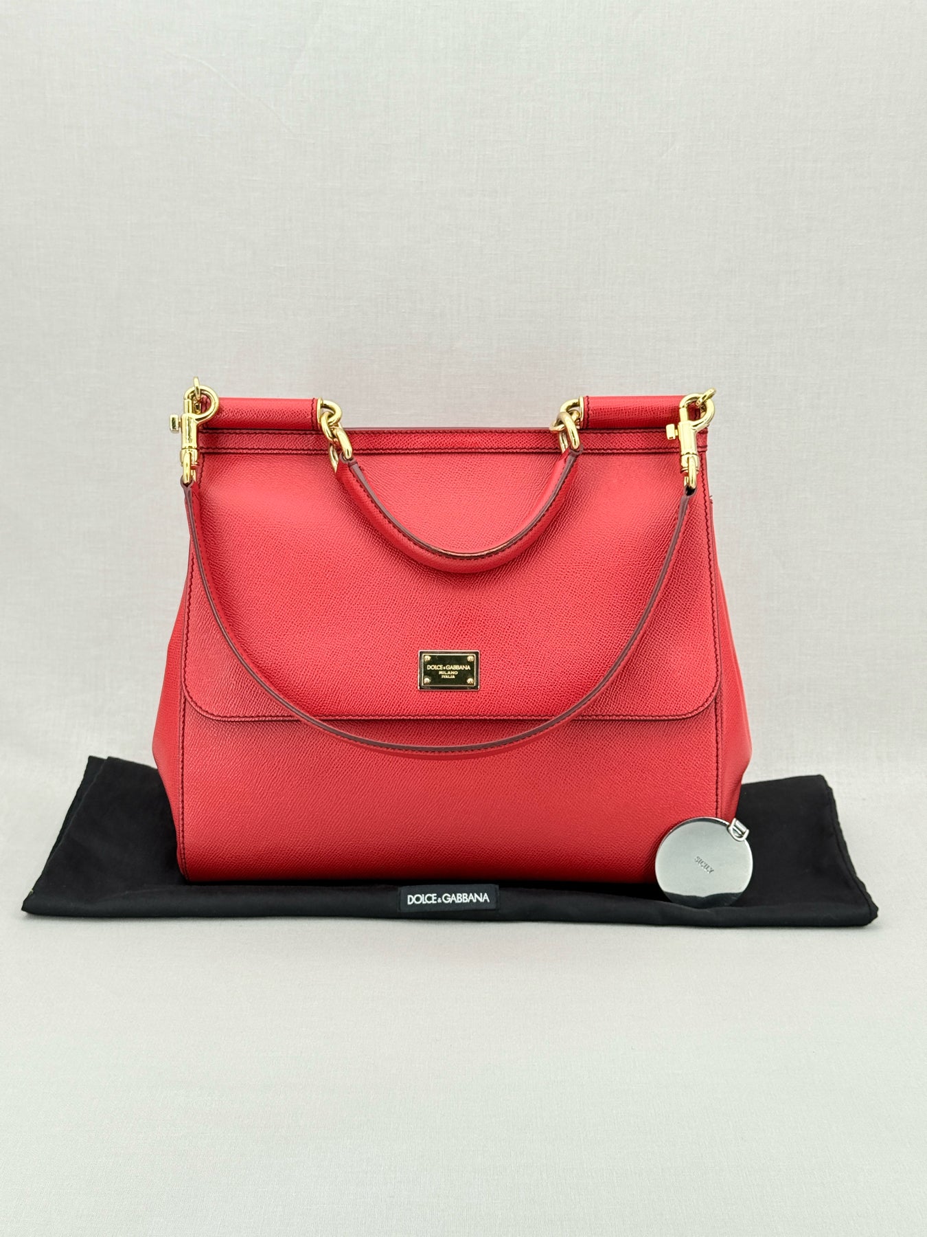 DOLCE & GABBANA Miss Sicily Red Top Handle