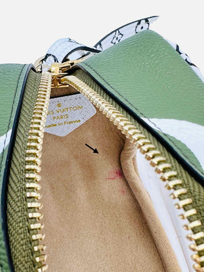 LOUIS VUITTON Green, Tan & White Monogram Shoulder Bag