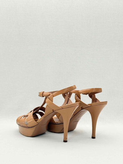 YVES SAINT LAURENT Brown Size EU 40.5 Platform Sandals
