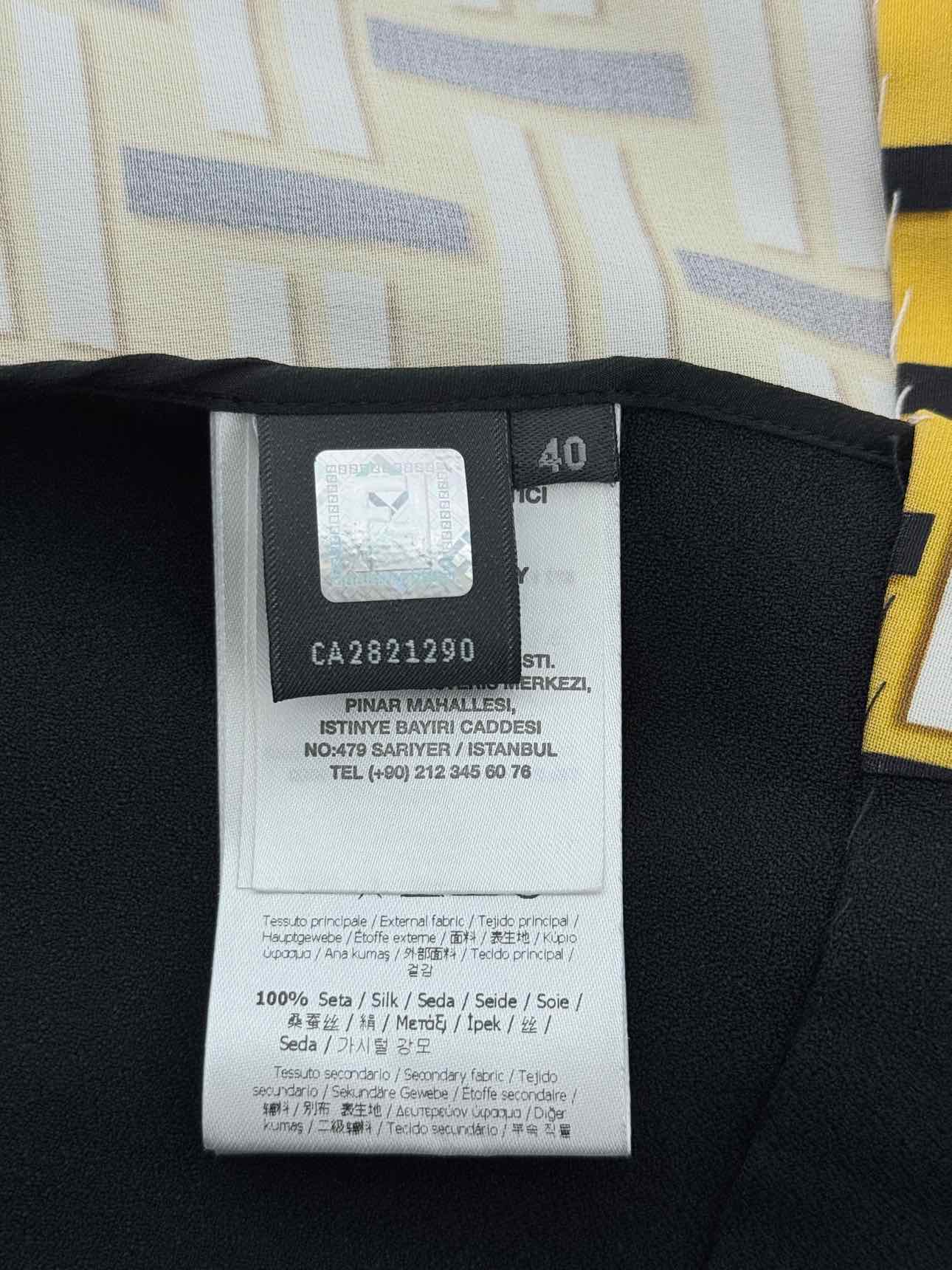 FENDI Yellow Multicolor Printed Size US 4 Short Dress