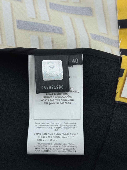 FENDI Yellow Multicolor Printed Size US 4 Short Dress