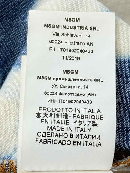 MSGM White & Blue Tie-dye Size US 8 Knee Length Dress