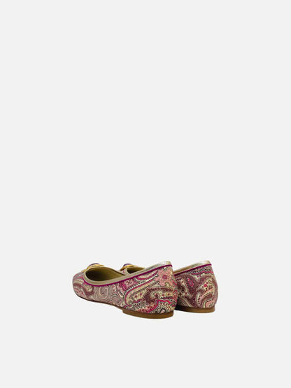 ETRO Embellished Cream & Pink Ballerinas 41