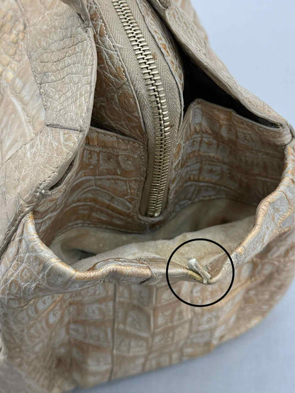 NANCY GONZALEZ Frame Beige Top Handle