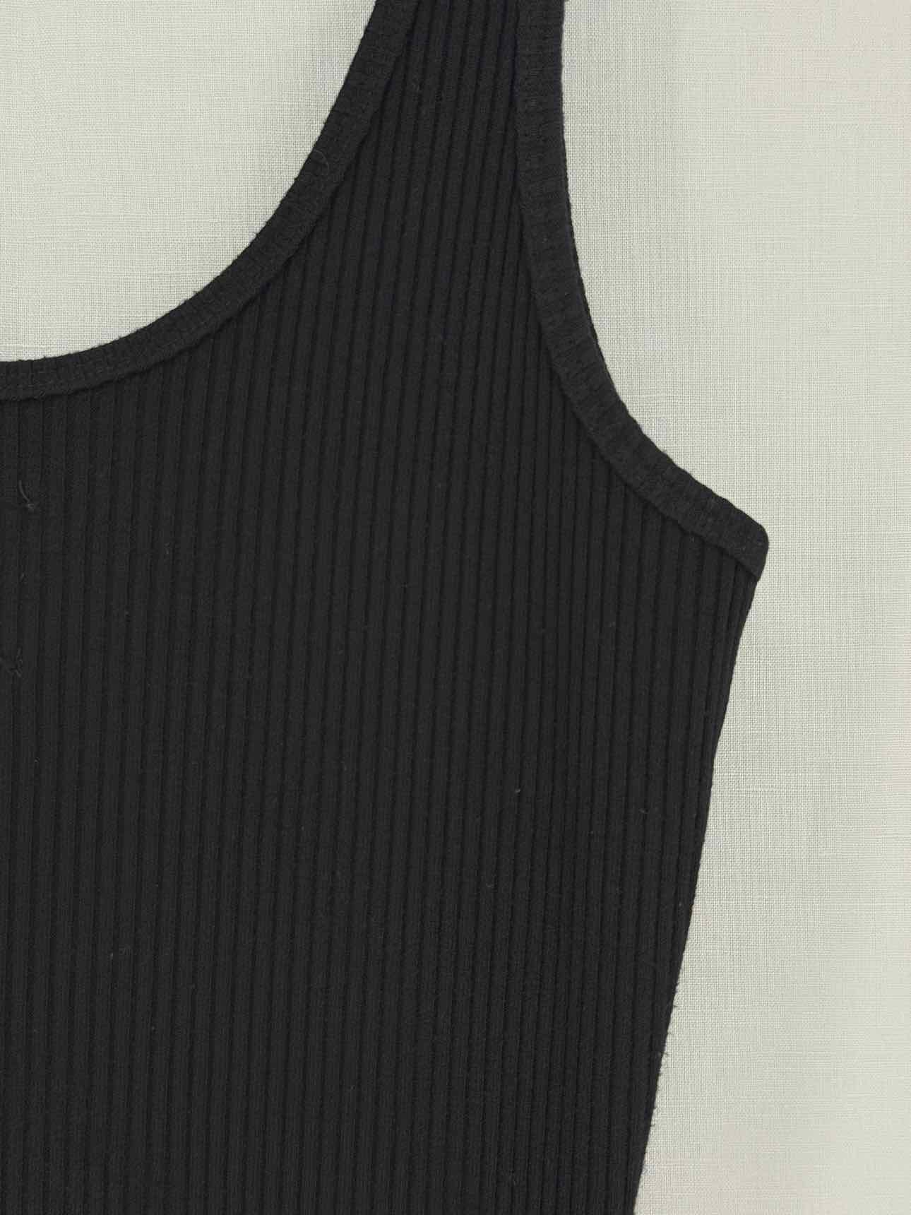L'AGENCE Black Ribbed Size Large Top