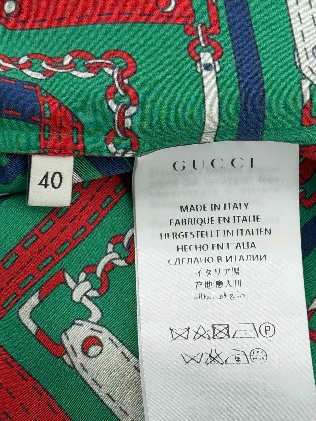 GUCCI Green Multicolor Printed Size US 6 Outfit Set