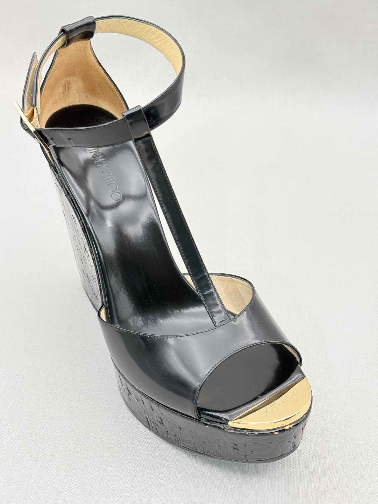 JIMMY CHOO Pela Black Size EU 41 Wedges