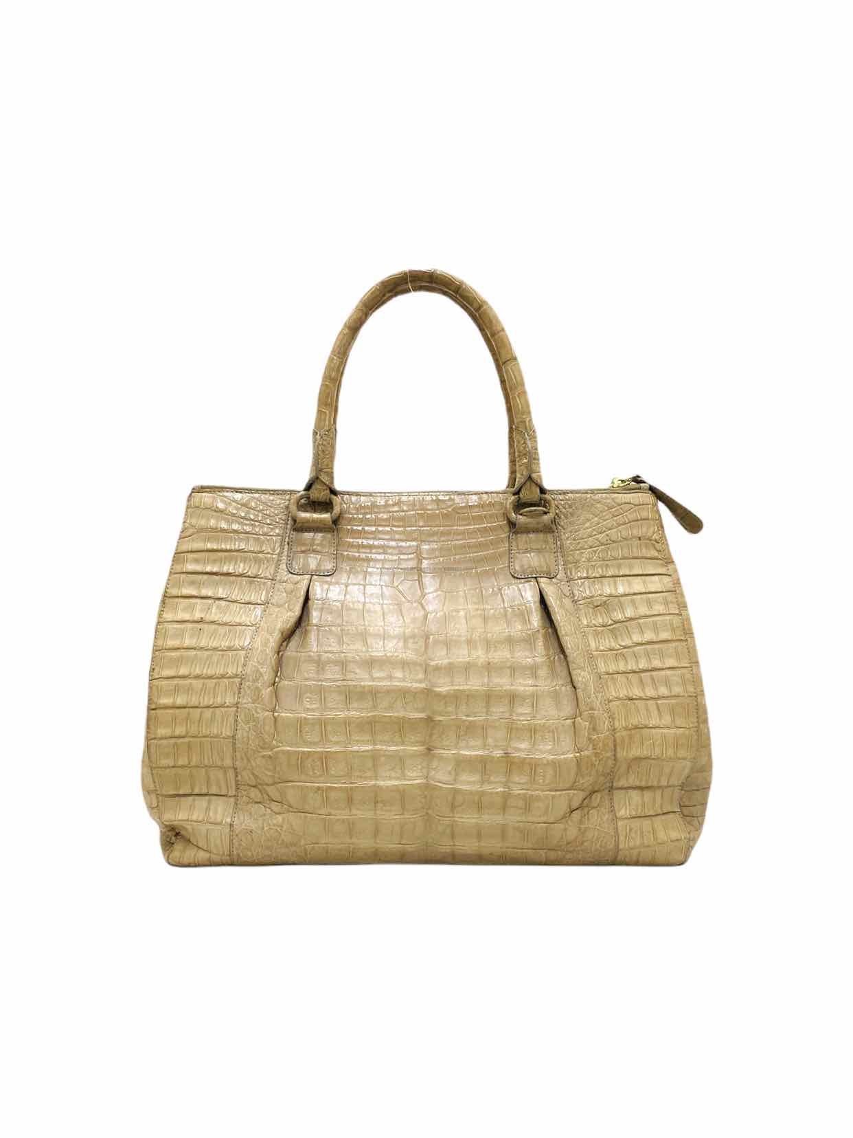 NANCY GONZALEZ Croc Beige Shoulder Bag