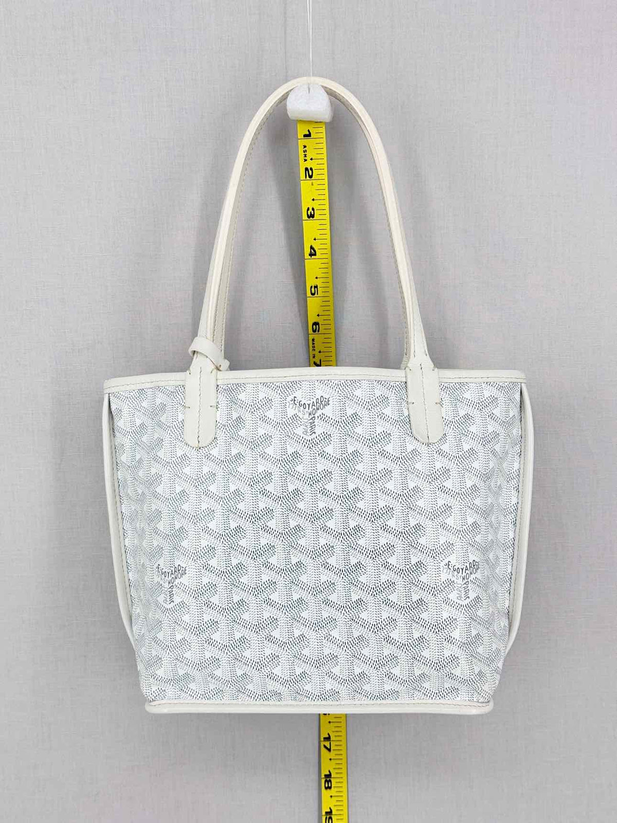 GOYARD Anjou White & Grey Goryardine Tote Bag