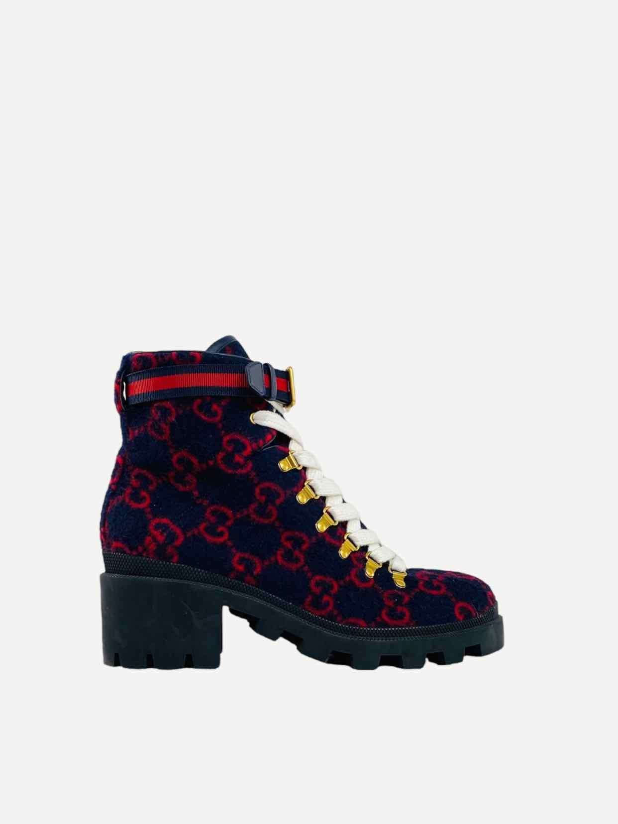 GUCCI Combat Blue & Red Size EU 40 Ankle Boots
