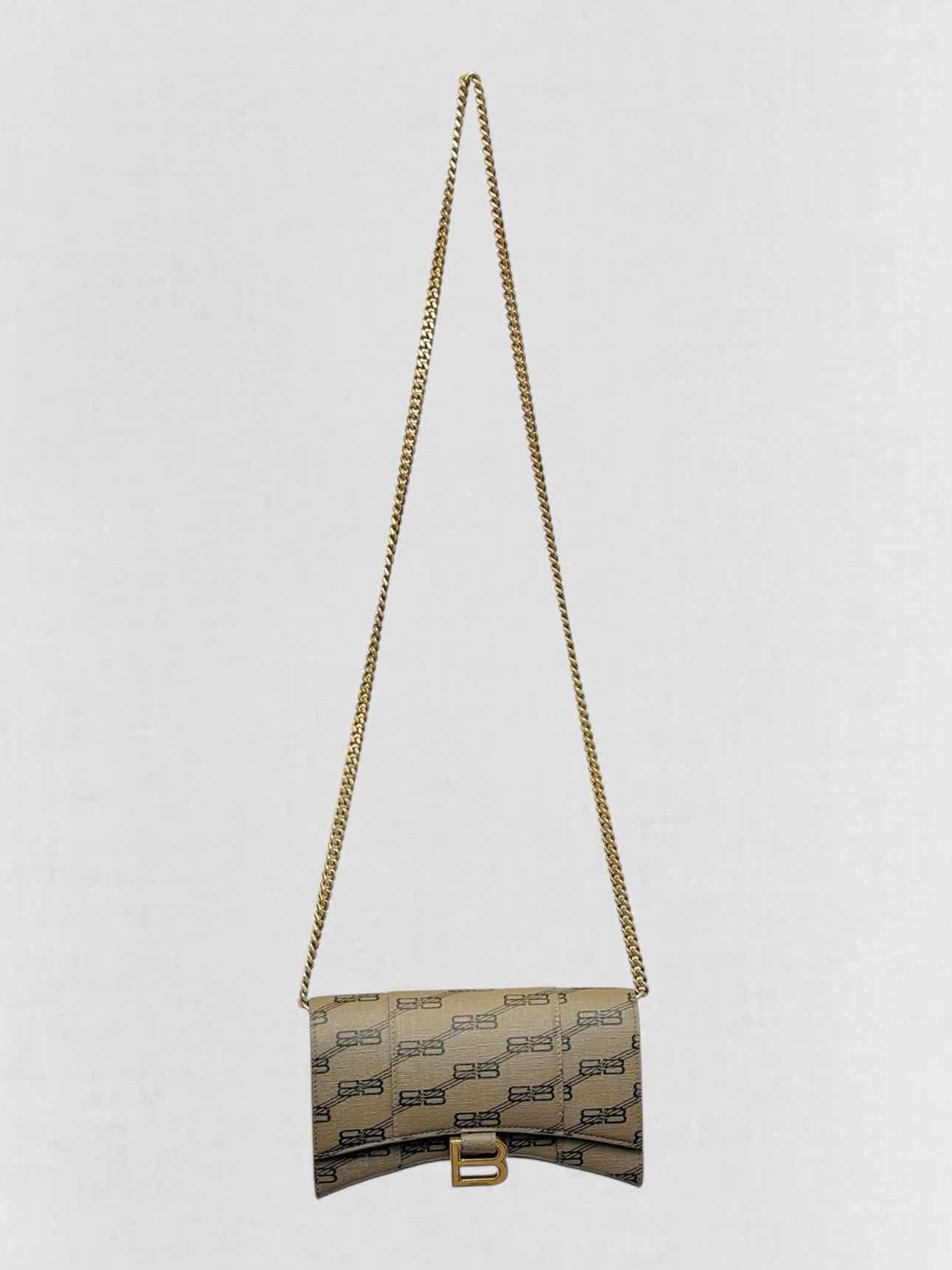 BALENCIAGA Wallet on Chain Brown Monogram Crossbody