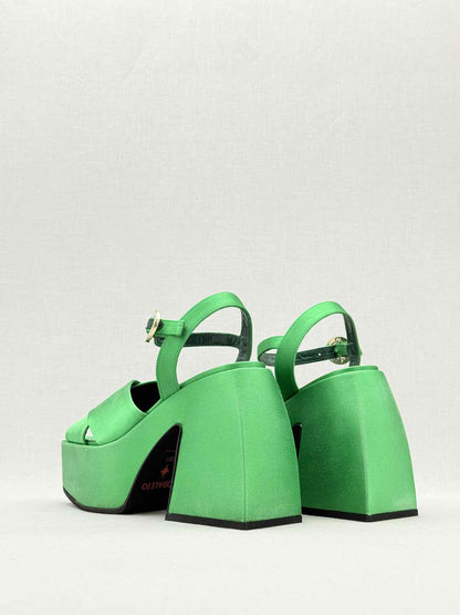 NODALETO Bulla Joni Green Size EU 38.5 Heeled Sandals