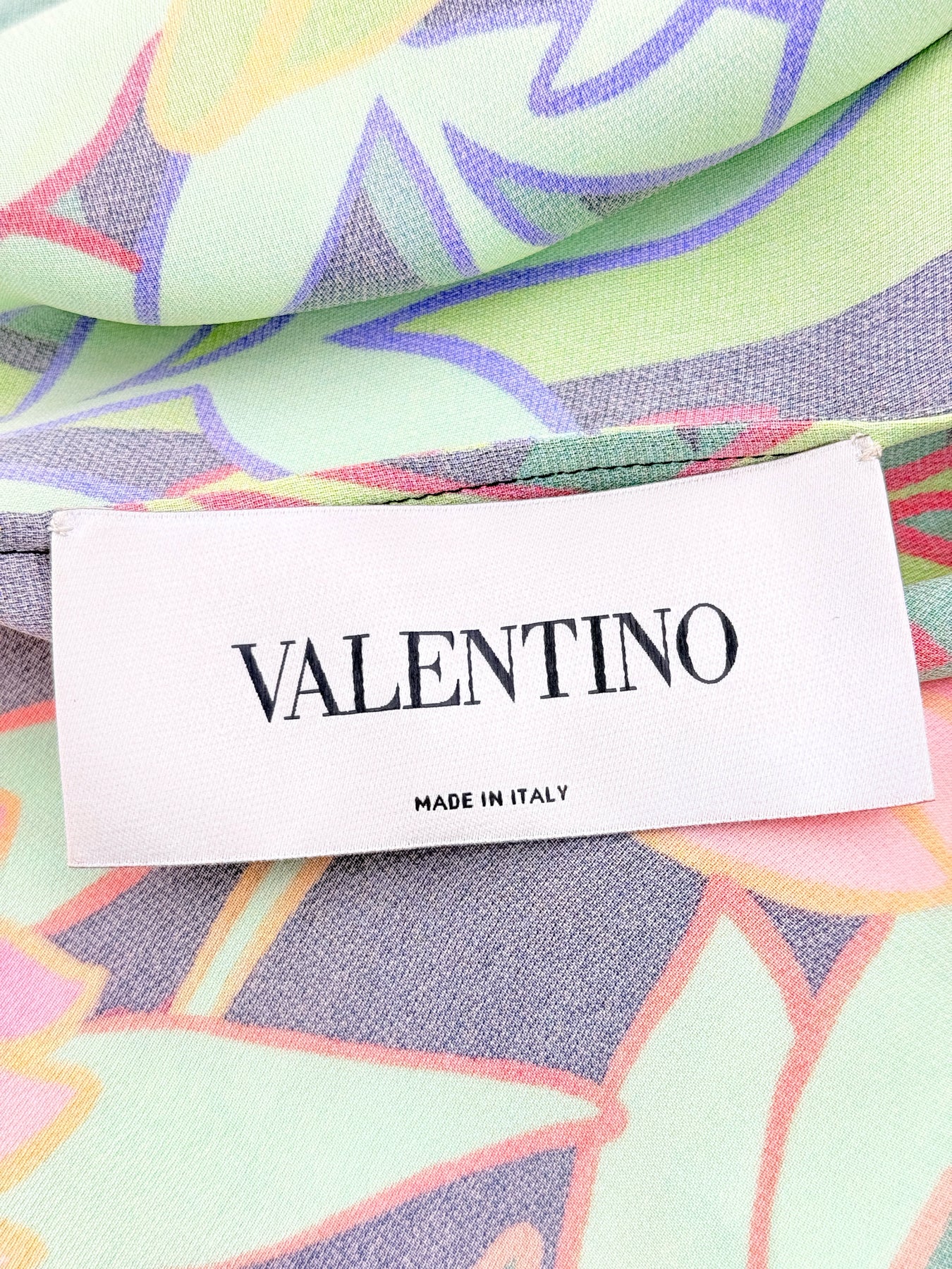 VALENTINO Green Multicolor Size US 4 Short Dress