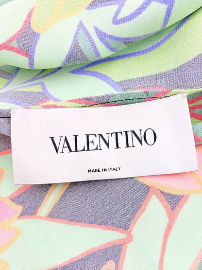 VALENTINO Green Multicolor Size US 4 Short Dress