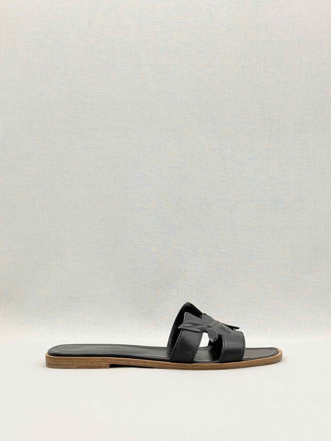 HERMES ORAN Black Size EU 40 Flats