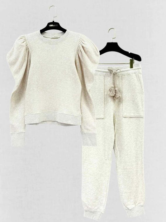 ULLA JOHNSON Philo Cream Size Medium Top & Pants Outfit