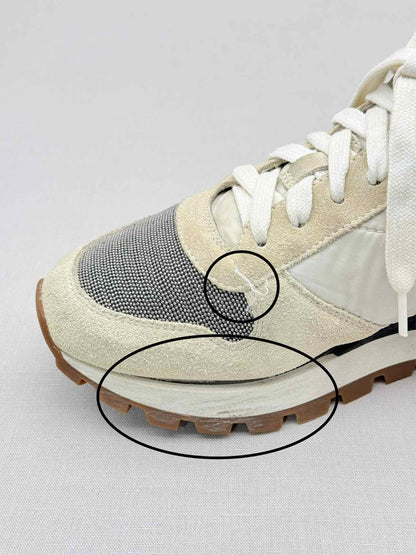 BRUNELLO CUCINELLI Cream & Grey Size EU 38.5 Sneakers