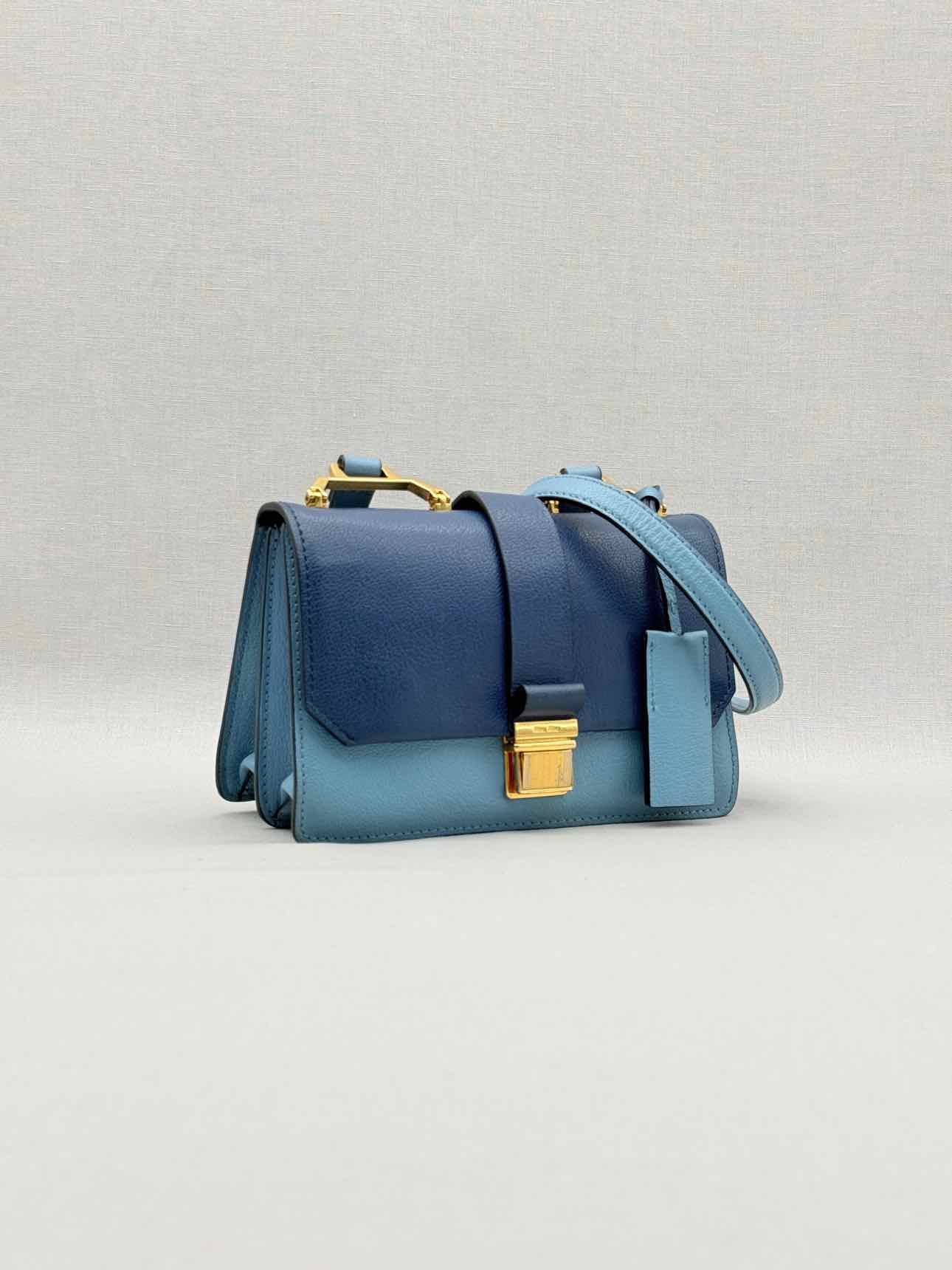 MIU MIU Madras Blue Tapestry Shoulder Bag