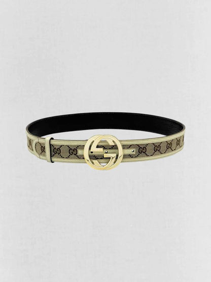 GUCCI Brown & Beige GG Belt