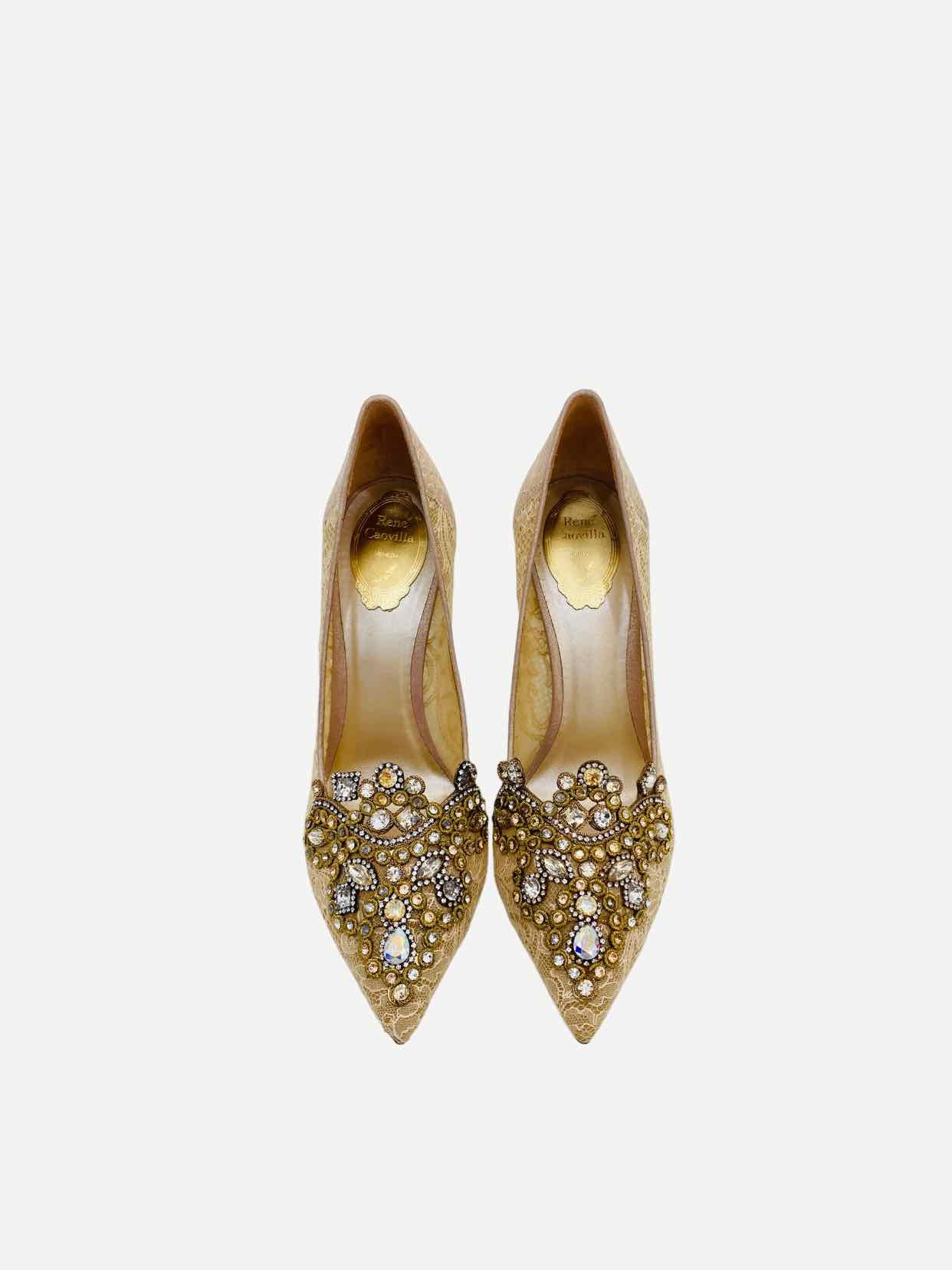 RENE CAOVILLA Beige Size EU 40.5 Pumps