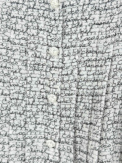 CHANEL Black & White Print Size US 8 Shirt