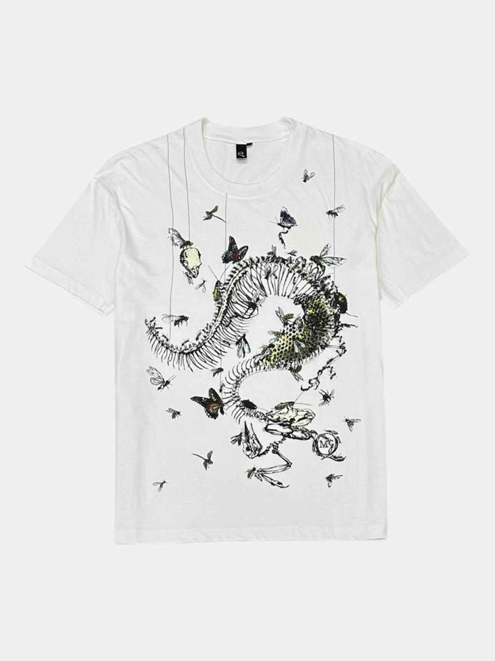 MCQ Fossil Print White Size Medium T-shirt