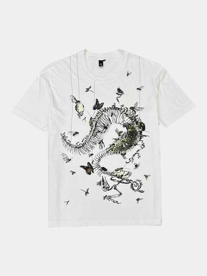 MCQ Fossil Print White Size Medium T-shirt