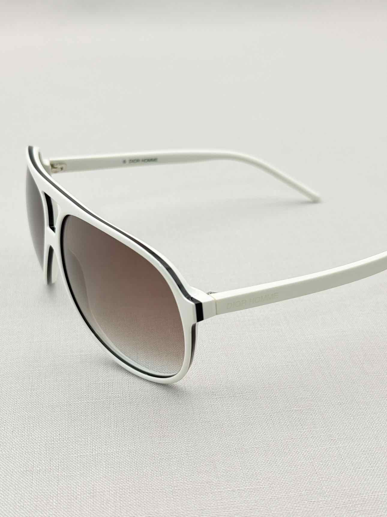 DIOR HOMME White & Black Sunglasses
