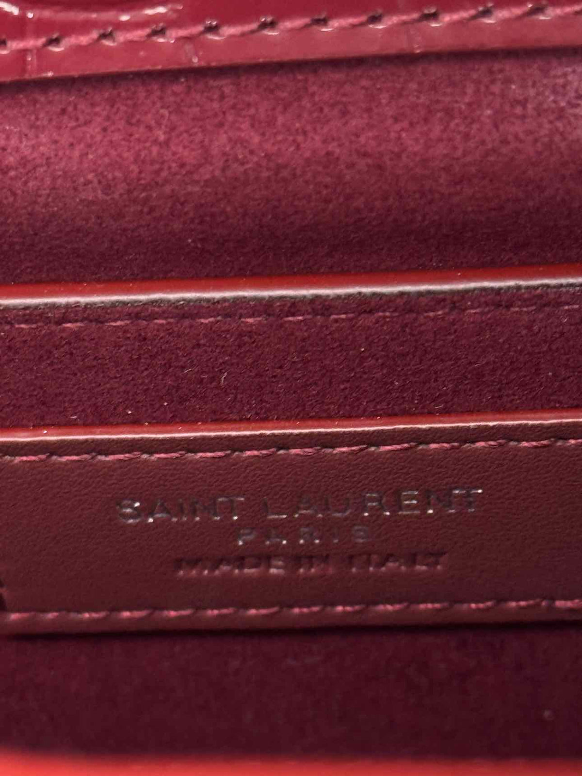 SAINT LAURENT Sunset Burgundy Shoulder Bag