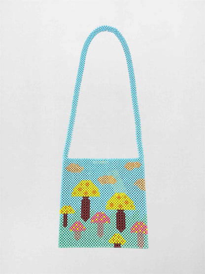 MERCEDES SALAZAR Fungus Blue Multicolor Shoulder Bag