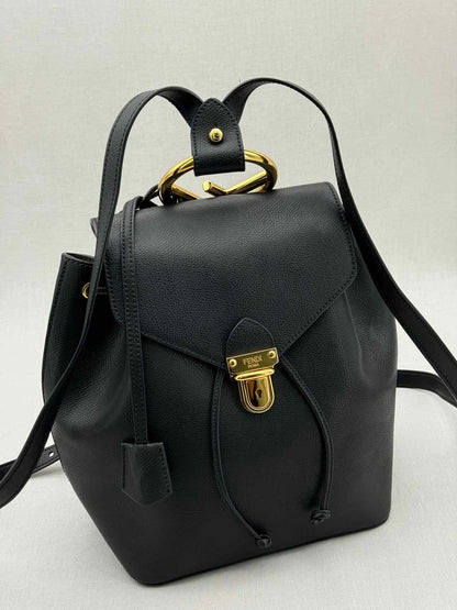 FENDI Black Drawstring Backpack
