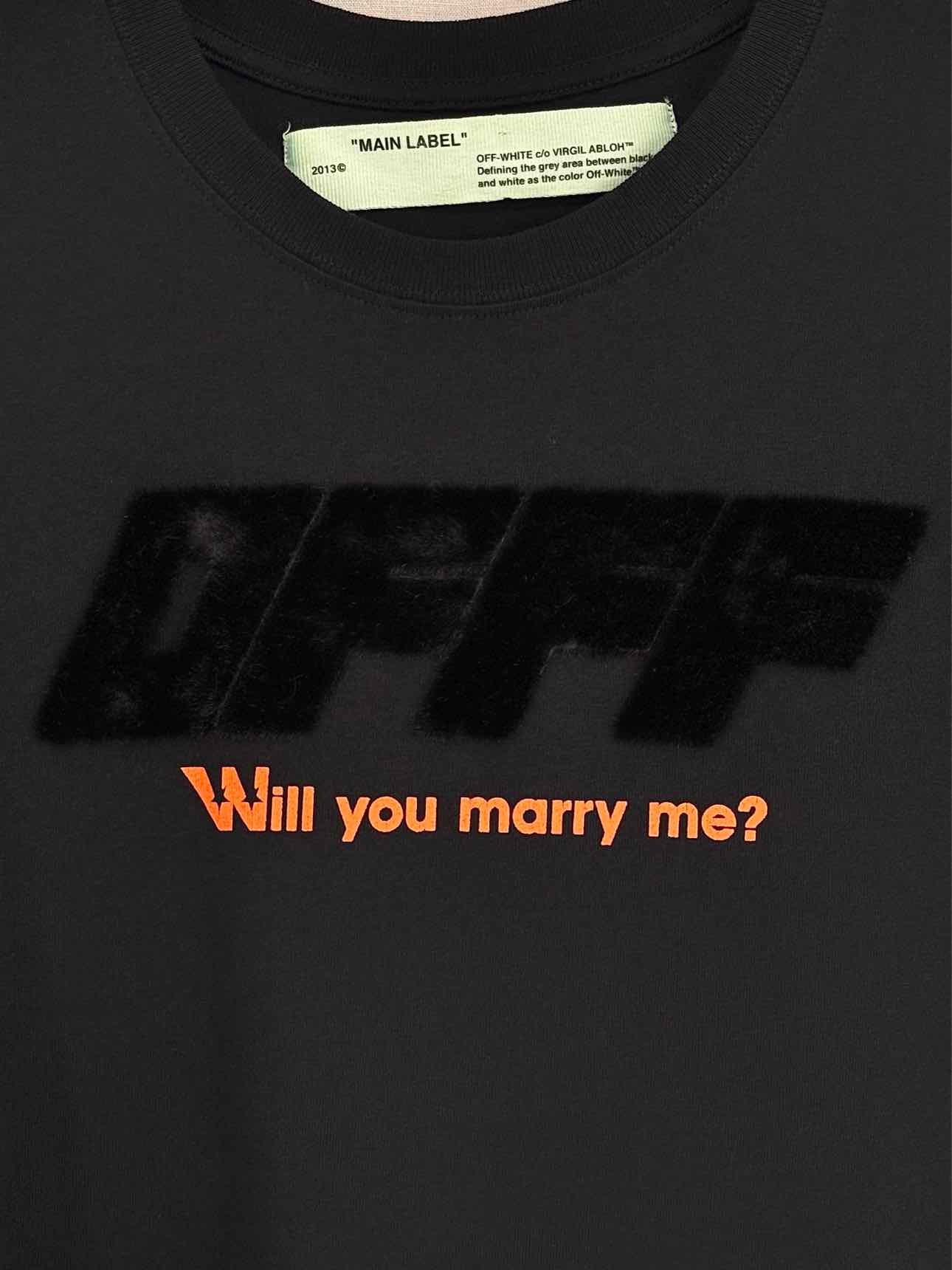 OFF-WHITE Black Will you marry me? Size Medium T-shirt