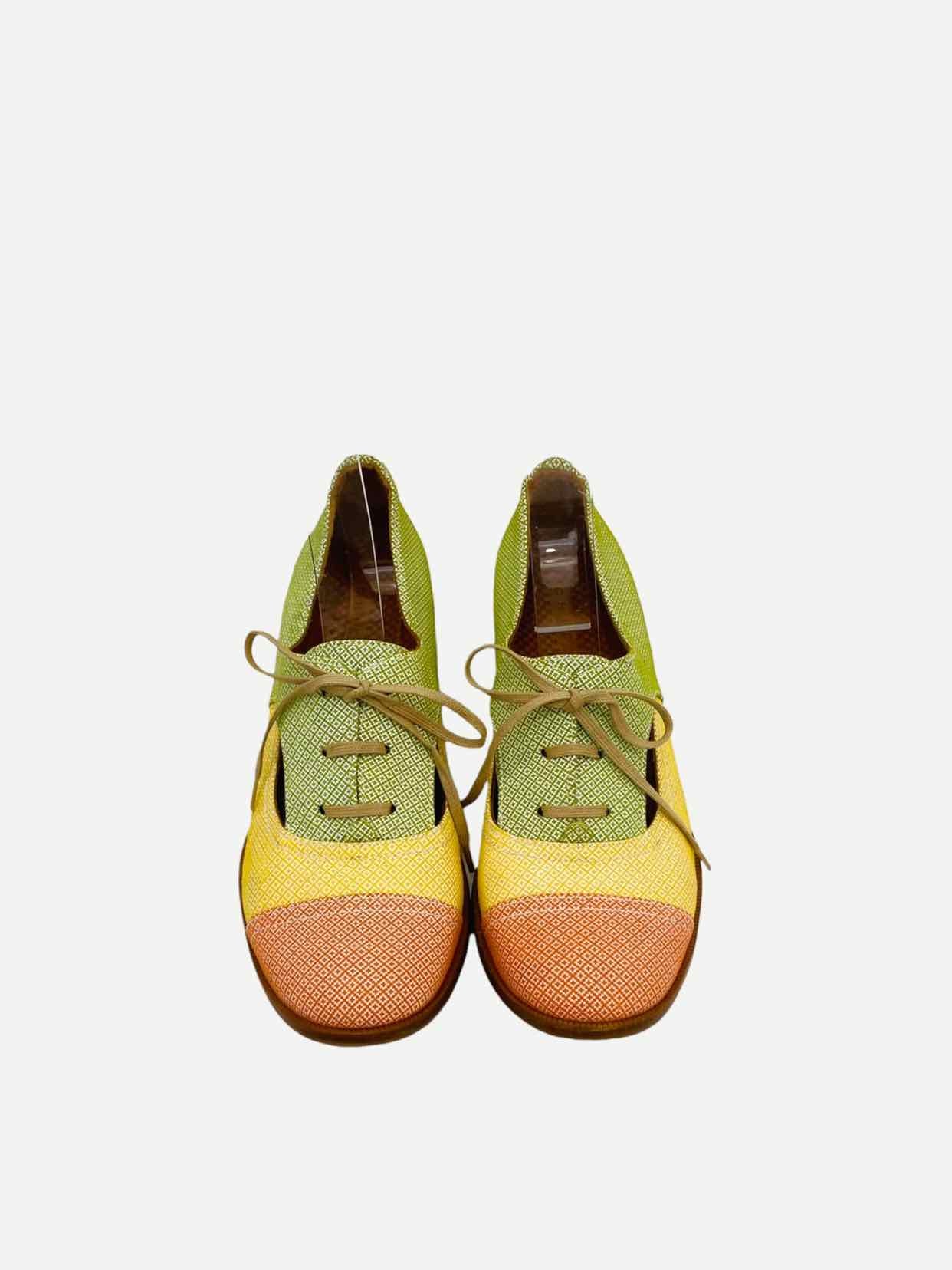 CHIE MIHARA Ingra Green Multicolor Oxfords